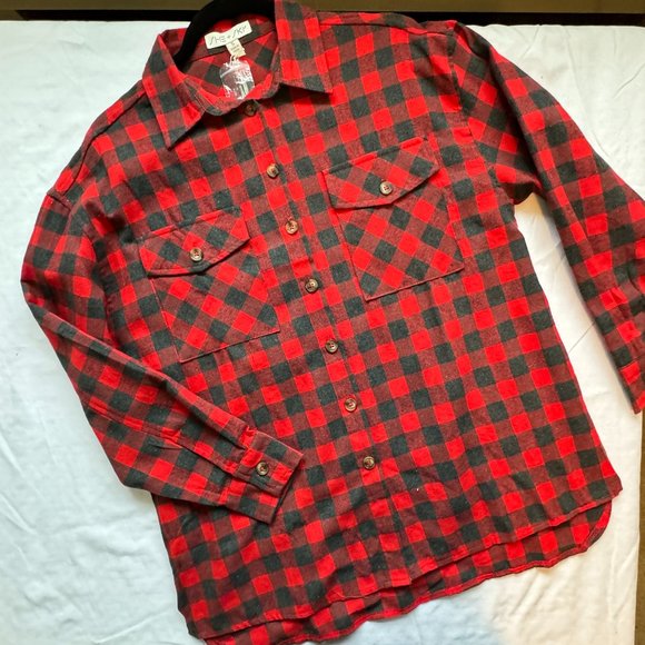 NWT She + Sky Buffalo Plaid Shirt Top - Picture 11 of 12